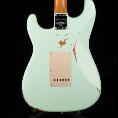 Fender Custom Shop Roasted 1960 Stratocaster Relic Birdseye Maple Aged Surf Green image 13