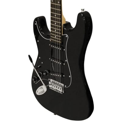 Sawtooth Left-Handed Black ES Series Electric Guitar with Black Pickguard - Includes: Accessories, Amp & Gig Bag image 11