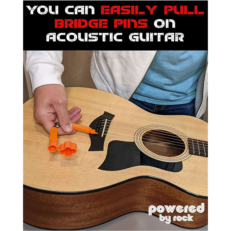 Powered by Rock Guitar String Winder, String Cutter and Bridge Pin Puller - 3-in-1 Guitar Tool for Acoustic and Electric Guitars - Wind Guitar Strings Quickly - Cut