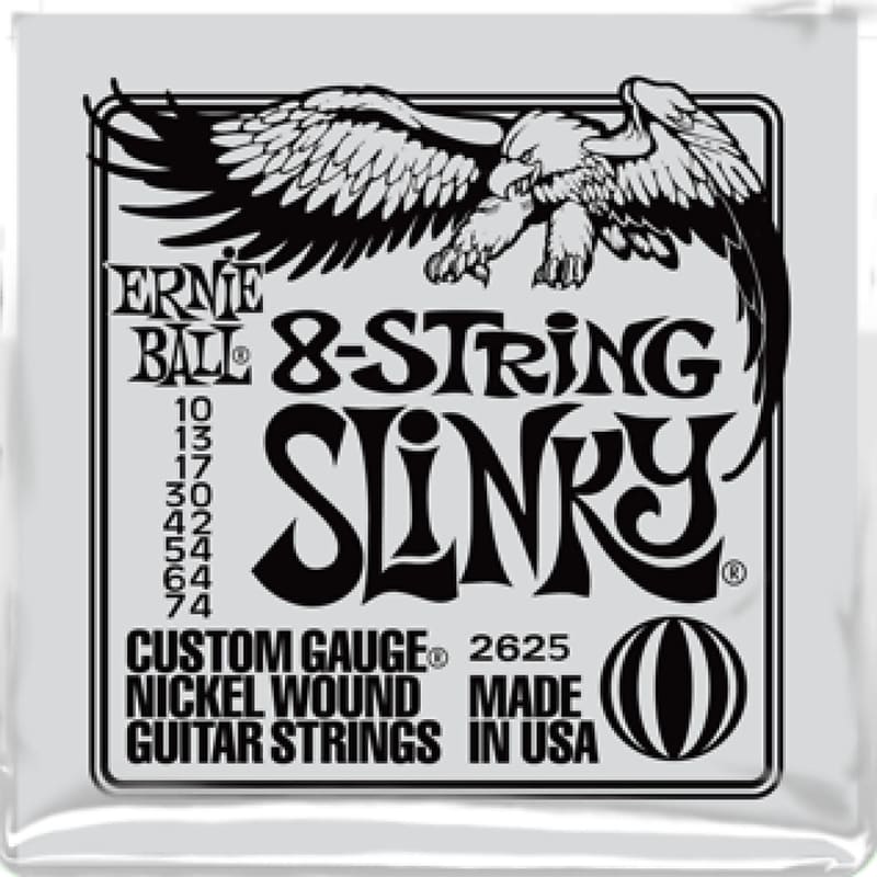 Ernie Ball 2625 Electric Guitar Strings 8-String Nickel Wound Slinky 10-74 image 1