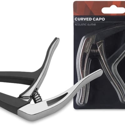 Stagg SCPX-CU/CR Chrome Curved Trigger Clamp Style Spring Steel Guitar Capo for sale
