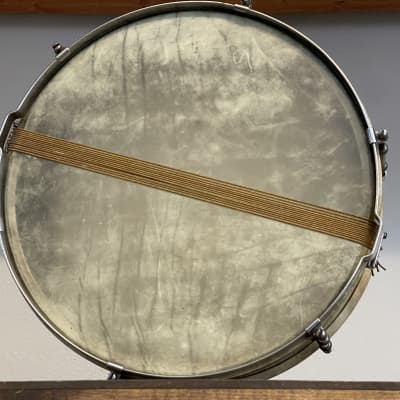 1920's Leedy Utility 5x14 Nickel Over Brass Snare Drum NOB image 9