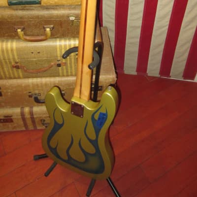 Vintage 1969 Fender Telecaster Bass Metallic Blue Flame Refinish w/ Gig Bag image 4