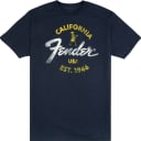 Genuine Fender Baja Blue Short Sleeve 100% Cotton T-Shirt, Small #9190117306