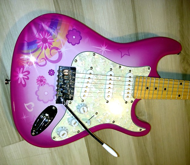 Pink Candy Rox Rock electric Strat Style Guitar RARE