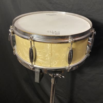 Rikki Rocket's Poison, Slingerland 5x14" Radio King Snare Drum 1951 - Marine Pearl image 13