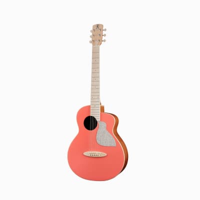aNueNue Solid Top Bird MC10 LC Living Coral Guitar Pink for sale