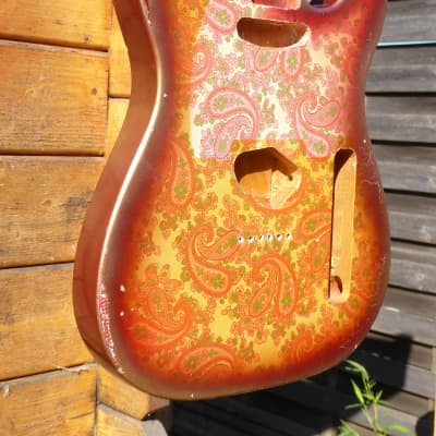 DY Guitars Pink Paisley relic tele body PRE-BUILD ORDER image 3