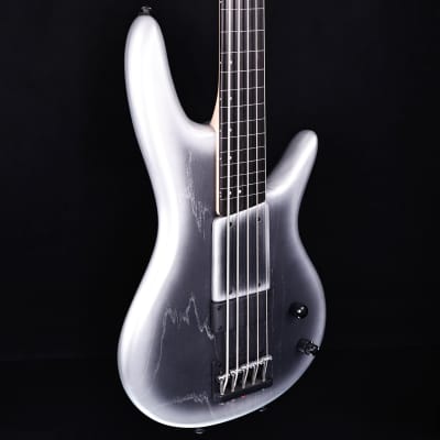 Ibanez Gary Willis 25th-Anniv Signature 5-string Fretless Bass, Silver Wave Burst 9lbs 4.7oz image 5