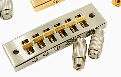 Kluson  Steel Harmonica bridge Nickel with brass saddles fits Gibson image 1