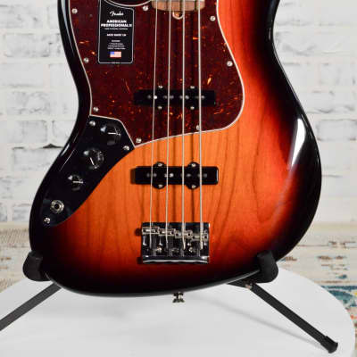 Used Fender® American Professional II Jazz Bass® Left-Handed 3-Color Sunburst w/Case image 1