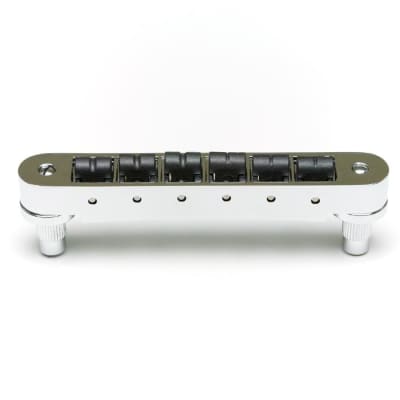 ResoMax NV2 4mm Tune-O-Matic Bridge w/ String Saver Saddles (Select Finish) (PS-8843) - Chrome image 2