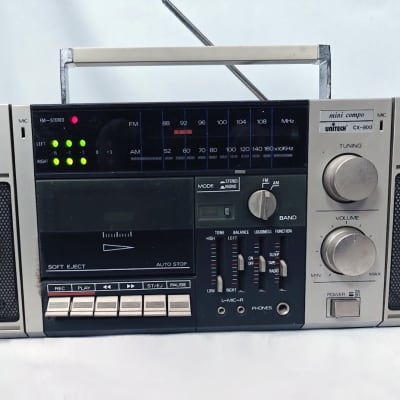 Vintage Unitech Mini Compo Boombox AMFM Radio Model CX-800 W/Speakers - Works image 4