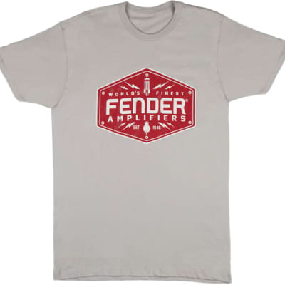 Genuine Fender Guitars Bolt Down Mens Logo T-Shirt - Gray - S, Small for sale