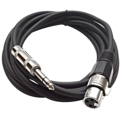 SEISMIC (6) Black 1/4" TRS  XLR Female 10' Patch Cables image 2
