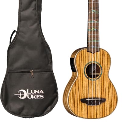 Luna High Tide Zebrawood Soprano Ukulele A/E - Satin Natural | Reverb