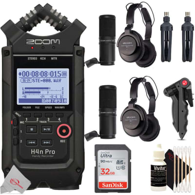 Zoom H4n Pro 4-Track Portable Recorder, All Black, Stereo Microphones, 2  XLR/ ¼“ Combo Inputs, Battery Powered & Zoom APH-4nPro Accessory Pack for H4n  Pro Portable Recorder - Yahoo Shopping