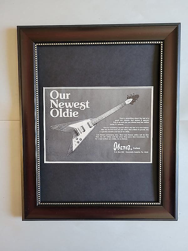 1973 Ibanez Guitars Promotional Ad Framed Ibanez Rocket Roll Flying V First Year Original image 1