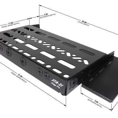 Accel XTA21 Pedal Board, 3 1/2" deep Switcher Bracket, Side Extension without Tote image 3