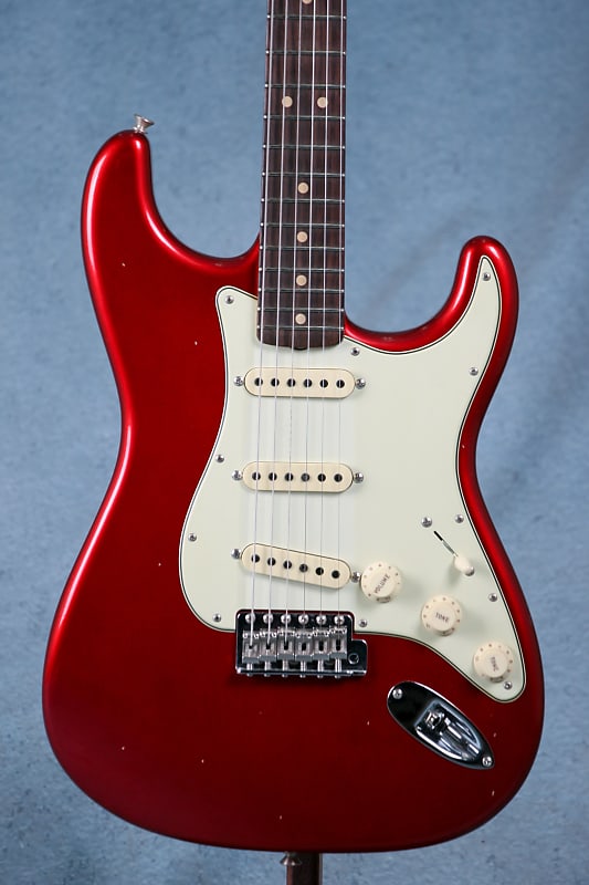 Fender Custom Shop 1963 Stratocaster Journeyman Relic Rosewood Fingerboard Electric Guitar - Aged Candy Apple Red - CZ559889-Aged Candy Apple Red image 1