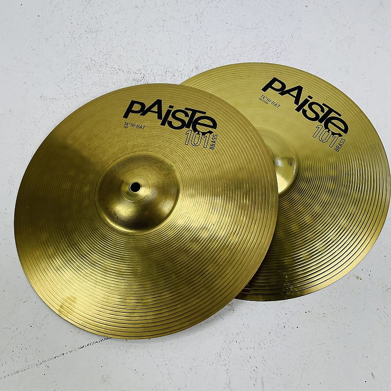 Paiste 14" 101 Brass Hi-Hat Cymbal Cymbals (Pair) image 1