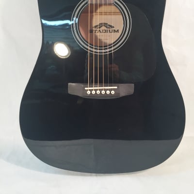 Stadium Dreadnought Style Acoustic Guitar-Black-Model ST-D-42B-w/Setup! imagen 2