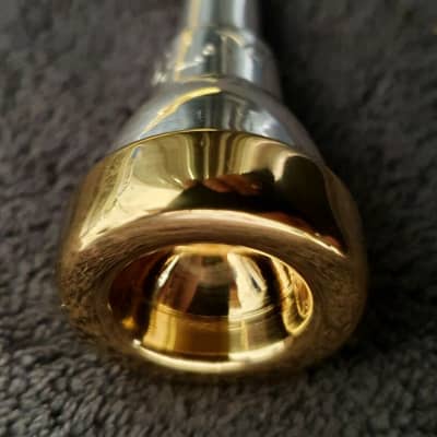MARTIN 7 cornet mouthpiece, silver and gold 24K plated image 4