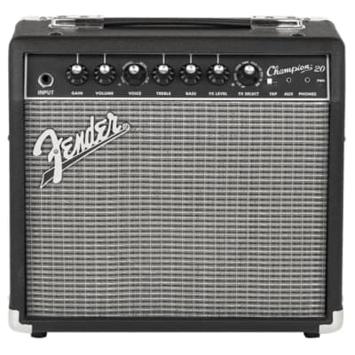 Fender Champion 20, 20W Guitar Amplifier with 8-Inch Fender Special Design Speaker (Black and Silver) for sale