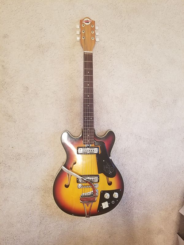 1967 Teisco Del Rey EP-8T Hollowbody Electric Sunburst | Reverb