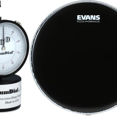 DrumDial Drumdial Precision Drum Tuner  Bundle with Evans Hydraulic Black Drumhead - 12 inch image 1