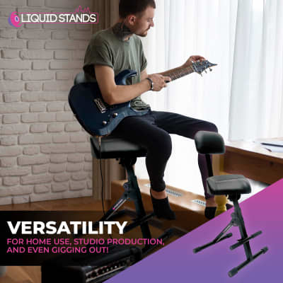 Liquid Stands Adjustable Guitar Stool with Backrest - Drum | Reverb