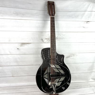 Royall Trifecta TC-14 Bright Mirror Nickel Finish Cutaway 12 String Tricone Resonator Guitar With Pickup image 2