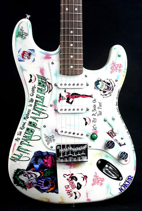Custom Painted and Upgraded Fender Squier Stratocaster (Aged and Worn) With Graphics and Matching Headstock image 1