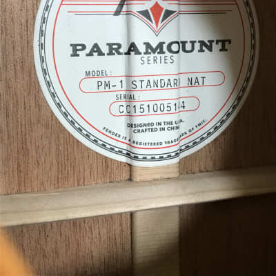 Fender Paramount PM-1 Standard/Nat Acoustic Guitars - Natural image 3