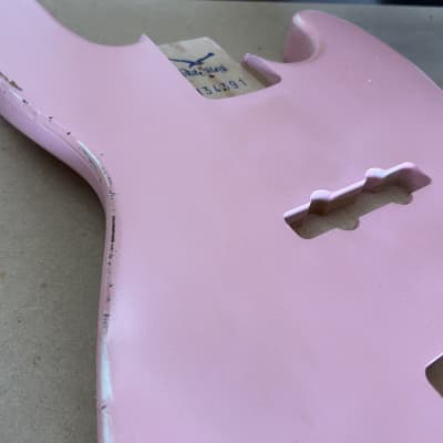 Alder JazzBass Style Body Shell Pink Relic NItro Finish image 4