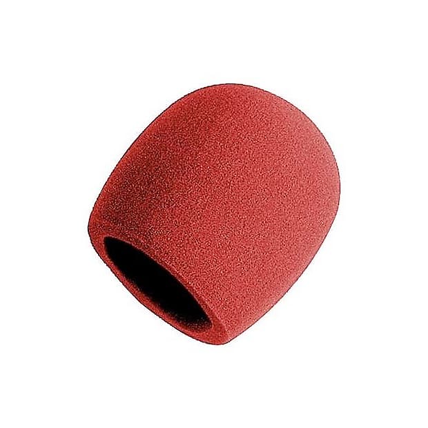 On-Stage Foam Ball-Type Microphone Windscreen, Red image 1