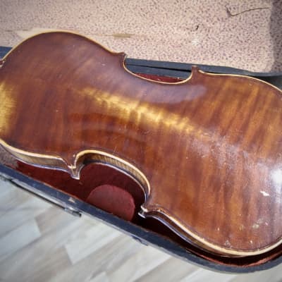Vintage German 1/2 Size Violin & Coffin Case 1930s Brown Varnished High Quality Small Violin image 6