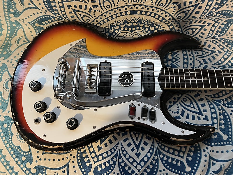 1960s Standel Custom Deluxe Sunburst Solid-body Electric Guitar with Hardshell Case image 1
