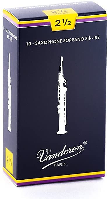 Vandoren Soprano Saxophone Sib-Bb 2.5 Strength Reed 10-Pack SR2025 image 1