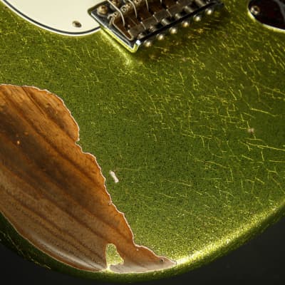 Fender Custom Shop Eddie's Guitars Exclusive Dealer Select Roasted 1963 Stratocaster Heavy Relic - Chartreuse Sparkle image 19