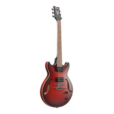 Ibanez AM53 Artcore Series 6-String Hollow-Body Electric Guitar (Right-Handed, Sunburst Red Flat) image 4