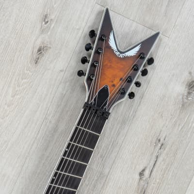 Dean ML Select 8-String Multiscale Guitar, Satin Natural Black Burst, Kahler Tremolo image 8