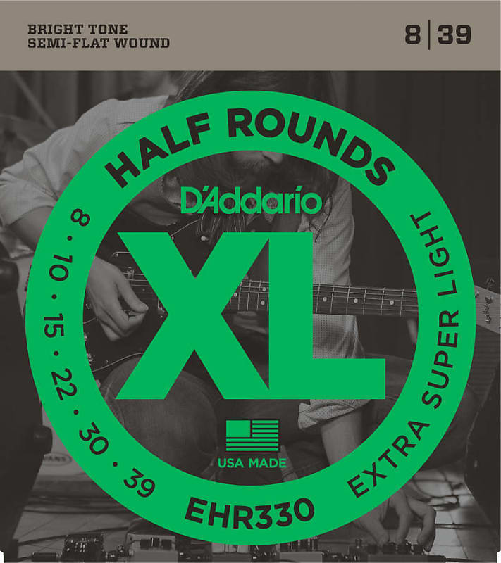 D Addario EHR330 Box of 10 XL Half Rounds Extra Super Light Reverb