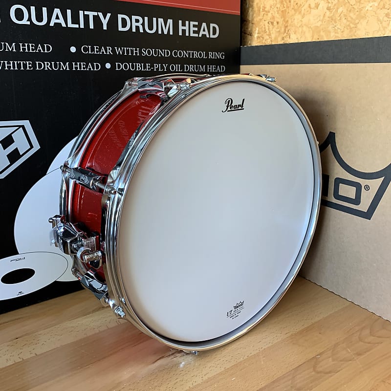 Pearl Vision VMX Snare Drum, All Maple - Red Sparkle Lacquer