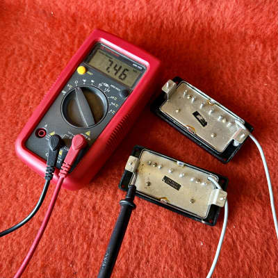 PAIR Gibson Patent sticker humbucker pickups c 1970 - Chrome t-top original vintage USA paf image 3