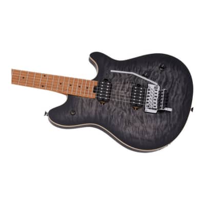 EVH Wolfgang Special QM Electric Guitar with Exquisite Quilted Maple Top - 6-String Electric Guitar with Smooth Maple Fingerboard (Charcoal Burst) Bundle with Hard Case (2 Items) image 7