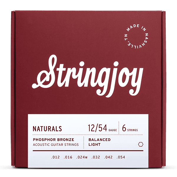 Stringjoy Naturals | Light (12-54) Phosphor Bronze Acoustic Guitar Strings image 1