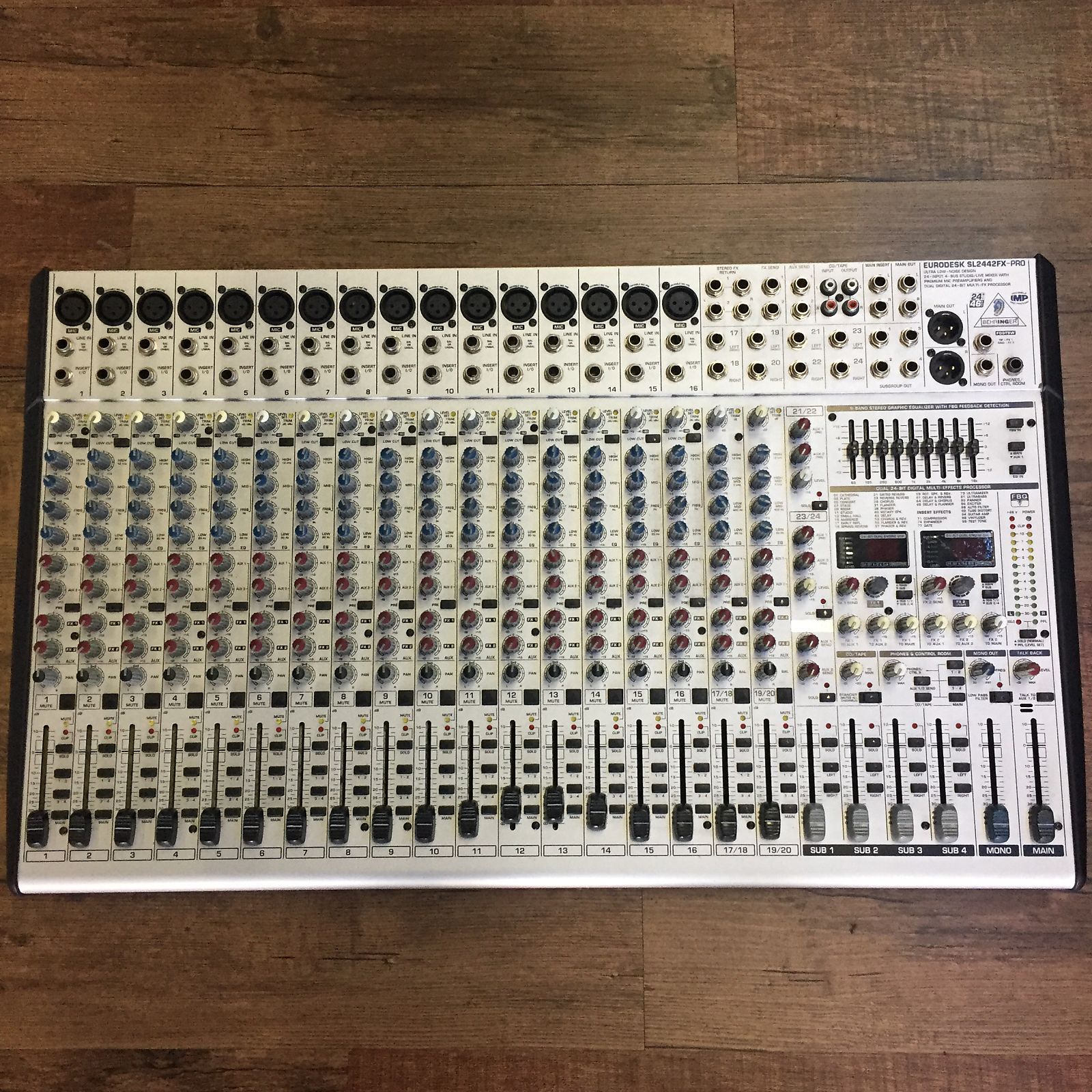 Behringer Eurodesk SL2442FX-Pro 24-Input 4-Bus Mixer with Multi-Effects  Processor | Reverb Canada