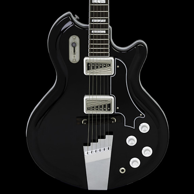 Supro 1582JB Coronado II Dual Pickup Americana Series Electric Guitar Jet Black image 1