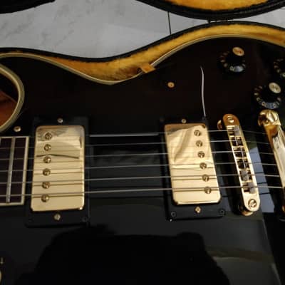 Ibanez 2350 copy "Post Lawsuit" 1977 black with gold hardware image 25